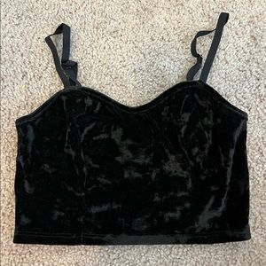 Sparkle & Fade black velvet crop top